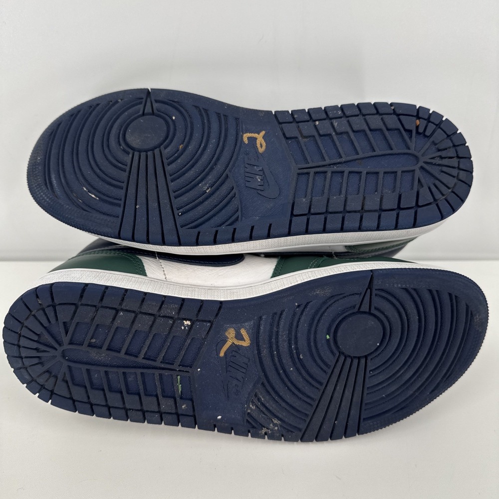 Nike YS Air Jordan 1 Mid SE Noble Green Navy Blue 7.5" DZ5326-300 - Picture 4 of 10